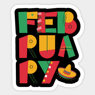 February born Mexican Mexico Latino Sombrero Gift Traditional Sticker